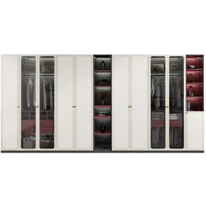 Ensemble de meubles de garde-robe sur mesure au design moderne, pour la maison, l'hôtel, la chambre à coucher, porte en verre, garde-robe en bois, dressing - Product Image 1