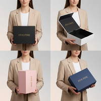 Boîte d'emballage pliable en carton noir sur mesure avec une épaisseur de 2 mm pour les marques de vêtements de luxe - Emballage en gros pour costumes et chemises