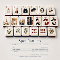 Tuiles de Mahjong Américaines Personnalisées, Tuiles de Mahjong Vintage avec des Lieux emblématiques de Paris pour les Soirées de Jeu en Famille