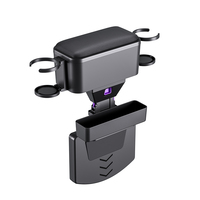 Boîte de rangement pour accoudoir de voiture en gros, organisateur de console centrale réglable avec double porte-gobelets, accessoires intérieurs de voiture