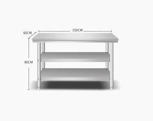 Economical 304 <b>Stainless</b> <b>Steel</b> Three-Tie <b>Work</b> <b>Table</b> With Round Legs Kitchen Equipment for Hotels & Restaurants Use - Product Image 4