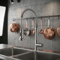 Robinet de cuisine mural moderne Mintao en laiton poli de haute qualité, avec noyau de valve en alliage de zinc, à poignée unique, pour hôtel, rotation à 360°