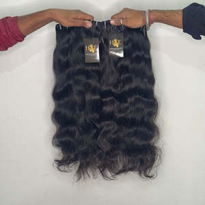 Extensiones de cabello natural indio sin procesar, cabello humano indio, extensiones de cabello alineado con cutícula natural - Product Image 1