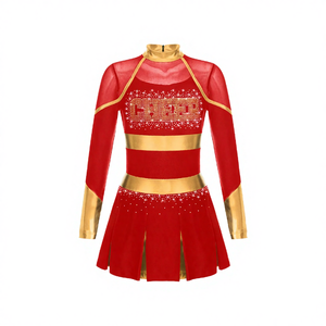 Uniforme de Animadoras de Moda 2026 para Mujer, Diseño de Estrella, Spandex/Poliéster, Pedrería, Conjuntos Cortos de Entrenamiento - Product Image 4