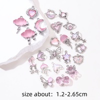 Pendentif breloque émaillé rose Y2K Série Nuage Lune Papillon pour la fabrication de bijoux faits main DIY (colliers, bracelets) Modèle M05