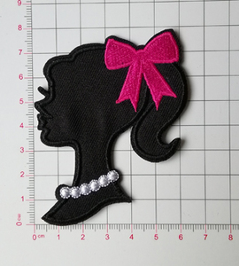 Nhà máy trực tiếp giá cô gái xinh đẹp thêu vá với thạch vải vải và nhựa phong cách sắt-on cho trang trí - Product Image 2