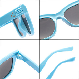 Gafas de sol para niños, rectangulares, con montura completa, polarizadas, UV400, marco de silicona suave, protección solar a la moda, 23037 - Product Image 5