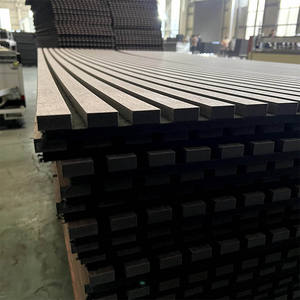 แผ่นซับเสียงกันเสียงแบบอะคูสติก แผ่นไม้ระแนง MDF โพลีเอสเตอร์ 9 มม. ผ้าสักหลาด + แผ่น MDF 12 มม. ลายไม้ 3 มิติ - Product Image 2