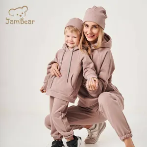 Костюм спортивный Jambear женский/детский из органического хлопка, Свитшот и штаны для мамы и дочери, под заказ