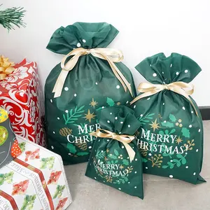 Huadefeng Vrolijk Kerstfeest Afdrukken Non Woven Plastic Cookie Candy Bag In Verpakking Zak