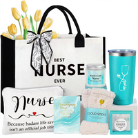 Coffret cadeau d'appréciation pour infirmières Suhctuptx pour femmes infirmières - Semaine des infirmières, cadeau de fin d'études, cadeau de Noël, sac de plage en toile, gobelet
