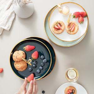 3层圆形陶瓷纸杯蛋糕服务摊甜点茶会婚礼塔蛋糕水果托盘拼盘展示 - Product Image 4