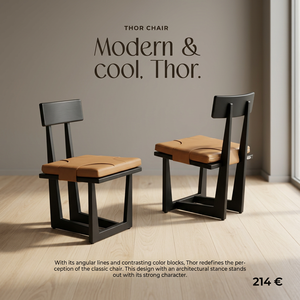 Modern Wooden <b>Dining</b> <b>Chair</b> with PU Leather Upholstered Seat Back for Hotel Restaurant Home <b>Dining</b> Rooms - Product Image 3