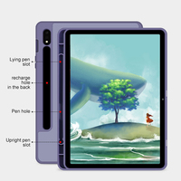 Étui en cuir PU antichoc à trois volets pour Samsung Galaxy Tab S10 Plus / S9 FE Plus Housse pour tablette avec fente pour stylo
