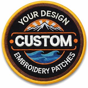 Parches de tela autoadhesivos personalizados al por mayor, con diseño de logotipo de letras bordadas, para ropa. - Product Image 1