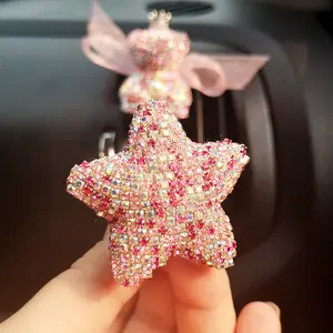 Clip de parfum de sortie d'air de voiture en forme d'étoile pour filles bling mignon décoration intérieure de voiture désodorisant de voiture