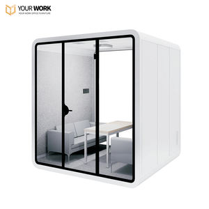 Cabina Telefonica di Lusso Moderna per Esterni in Lega di Alluminio Insonorizzata Studio Modulare per Registrazione Vocale Ufficio con Spazio di Archiviazione in Vendita - Product Image 1