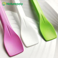 Cuillère à crème glacée biodégradable colorée personnalisée en PLA CPLA amidon de maïs yaourt glacé cuillère à Sundae compostable en plastique cuillère jetable