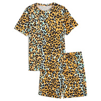 Pyjama pour femmes, ensemble 2 pièces, vêtements de nuit respirants à séchage rapide, manches courtes, été