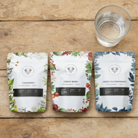 Bolsa de Plástico con Cierre Hermético, Impresa Personalizada, Blanca Mate, para Alimentos, Reutilizable, para Té de Bayas Silvestres 100g
