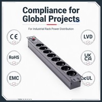 Prix de gros – Unité de distribution d'alimentation (PDU) durable 19'' 1U à 8 prises avec câble de 2 m, protection contre les surtensions et les surcharges, certifiée CE