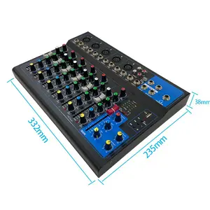 TEYUN KT-701USB profissional USB 7 canais de áudio digital mixer microfone DJ equipamento