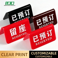Panneau de table pliable en acrylique double face avec logo personnalisé, impression HD, pour restaurant, café, bar, hôtel, mariage