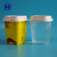 Bol en plastique carré jetable imprimé de logo personnalisé pour ramen de bouillie de riz à la crème glacée nouilles instantanées pour sushi jus hamburger
