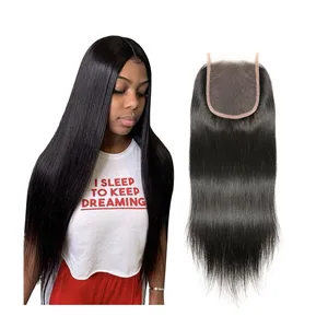 Free Sample Raw Thin HD Lace Transparent 4X4 5X5 6X6 7x7 Closure, Virgin Brazilian Human Hair Peruvian Lace Closure With Bundles