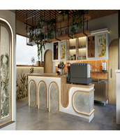 Comptoir de bar à jus en marbre artificiel moderne et contemporain sur mesure pour usage commercial dans les hôtels, les centres commerciaux et les salles de sport