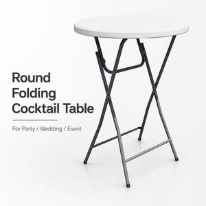 Mesa de Cóctel Plegable Redonda, Mesa Alta Portátil, Mesa de Bistró de Plástico para Fiestas, Bodas, Eventos y Catering - Product Image 1