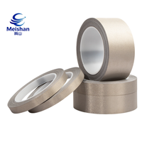 Cinta Conductora Plateada Gris Meishan de Tejido Liso, Protección EMI Anti-Interferencia, Autoadhesiva, para Sellado de Bolsas, Reparación de PCB Electrónicos