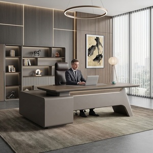 Bureau <span class=keywords><strong>de</strong></span> direction moderne Zitai pour la maison, <span class=keywords><strong>avec</strong></span> construction en MDF, design écologique et durable, plateau <span class=keywords><strong>de</strong></span> <span class=keywords><strong>travail</strong></span> spacieux, armoire <span class=keywords><strong>de</strong></span> rangement - Product Image 1