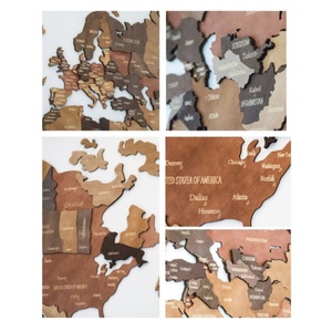 Mappa del Mondo 3D in Legno da Appendere per <span class=keywords><strong>Decorazione</strong></span> <span class=keywords><strong>Parete</strong></span> <span class=keywords><strong>Soggiorno</strong></span>, Puzzle Mappamondo, Arte Murale in Legno per <span class=keywords><strong>Decorazione</strong></span> Casa - Product Image 4