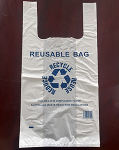 Impresión de logotipo personalizado Supermercado HDPE/LDPE Chaleco Mango Bolsa de compras Pla Bolsas de plástico transparente para camisetas - Product Image 1