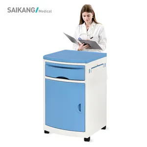 SKS002-W Portable Steel ABS Plastic Medical Storage Furniture Hospital Bedside Cabinet