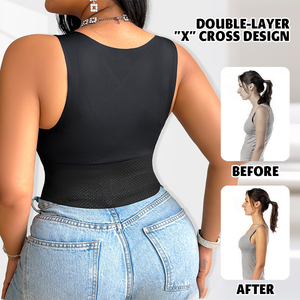 En gros Marque privée Gaine amincissante pour femme à buste ouvert, avec 2 rangées de crochets réglables, dos en maille respirante, pour le contrôle du ventre et la correction de la posture C - Product Image 5