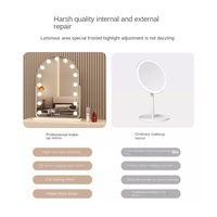 Miroir de maquillage moderne en métal Nalance LED avec lampe éclairée Grossissement 10x pour bureau Smart Home Use