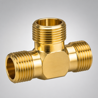 Conector de Tubo em T Polido de Latão C3600 de Corte Livre para Torneamento CNC, Direto da Fábrica, Rosca Personalizada