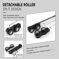 Kit de quincaillerie pour porte coulissante linéaire, rail dissimulé de 15,5 mm, rail coulissant à pousser/tirer de 100 kg pour porte en bois