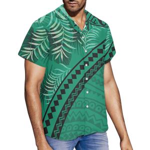 กางเกงขาสั้นเบสบอลลายดอกชบาโพลีนีเชียนสำหรับผู้ชายเสื้อคอกลมแห้งเร็วแฟชั่นตามสั่งฤดูร้อน - Product Image 2