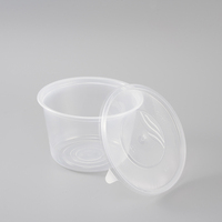 Contenants alimentaires ronds transparents jetables en plastique PP, compatibles micro-ondes, boîte à emporter pour soupe, repas, nouilles et bol