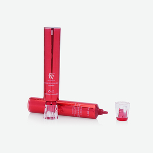 Metallic <b>Red</b> Cosmetic Squeeze Tube with Custom Acrylic Applicator Cap - Product Image 5