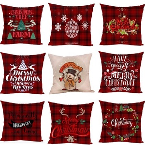 Di Vendita caldo Rosso <span class=keywords><strong>Cuscini</strong></span> Di Natale Copre Motivo a Quadri Cassa Del Cuscino Decorativo - Product Image 1