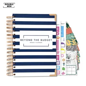 2023 2024 Custom Printing Monthly Spiral Financially Budget Planner Book with Budget Stickers