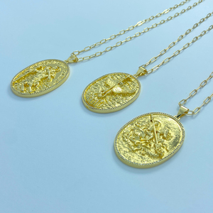 圣克里斯托弗乔治迈克尔勋章项链 男女款首饰 - Product Image 4