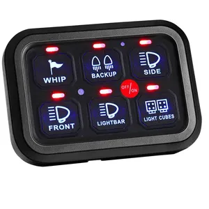 6 Gang Switch Panel For Car Partol Universal Electronic Relay System Circuit Control Box LED On-Off Car Switch Panel