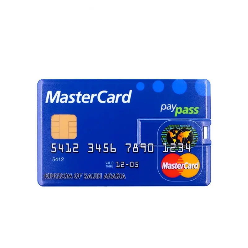 Memoria Cle Cartão de Crédito USB 2.0/3.0 Logotipo Personalizado Cartão de Visita Flash Drive com Opções de Armazenamento de 1GB a 128GB