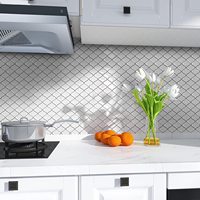 Carreaux de cuisine autocollants 3D blanc pur, effet pelable et collant, pour crédence