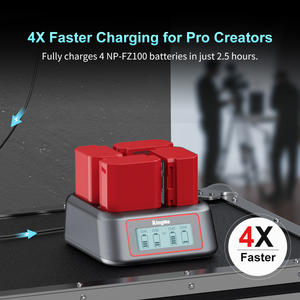 KingMa Chargeur à 4 emplacements pour batterie NP FZ100 Compatible avec Sony A9 A9II A9III A7III A7RIII <span class=keywords><strong>A7RIV</strong></span> A7IV A7SIII FX3 - Product Image 2